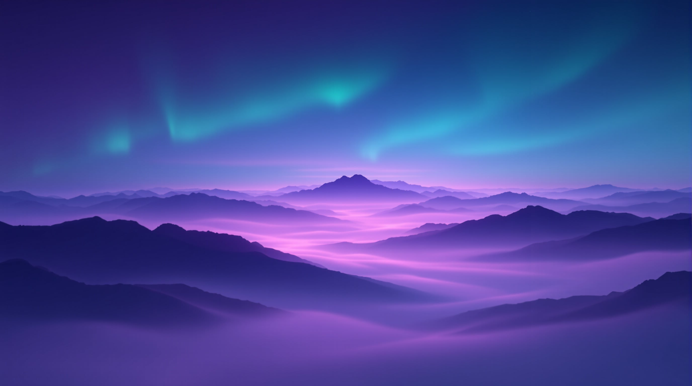 Tranquil dawn landscape with cosmic purple aurora — symbolizing the calm, mindful nature of wellness practice